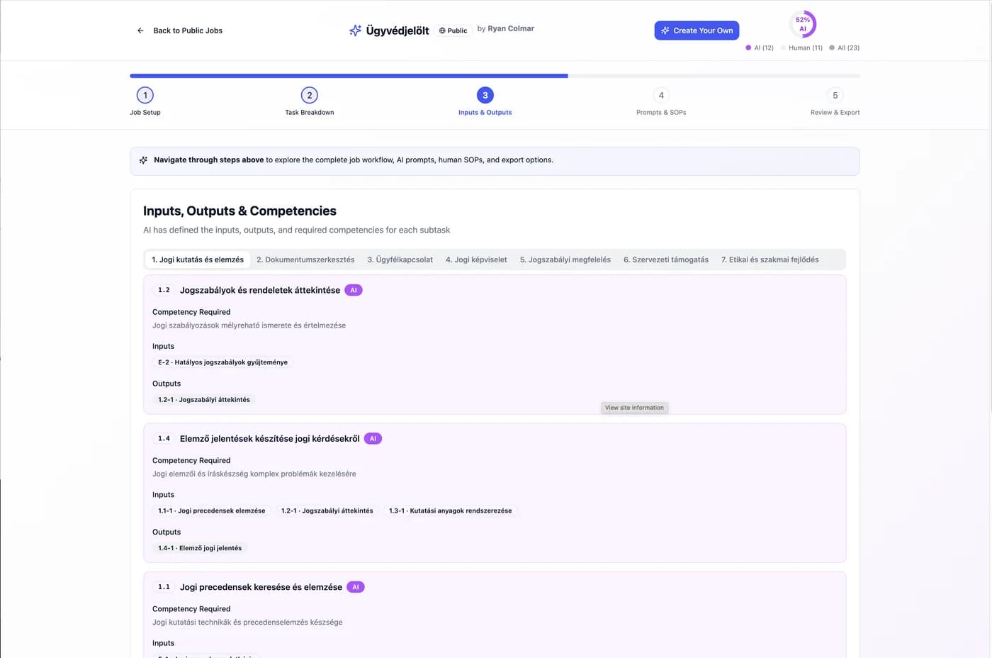 JobFlow AI – Munkakörök bontása humán és AI feladatokra – képernyőkép 4