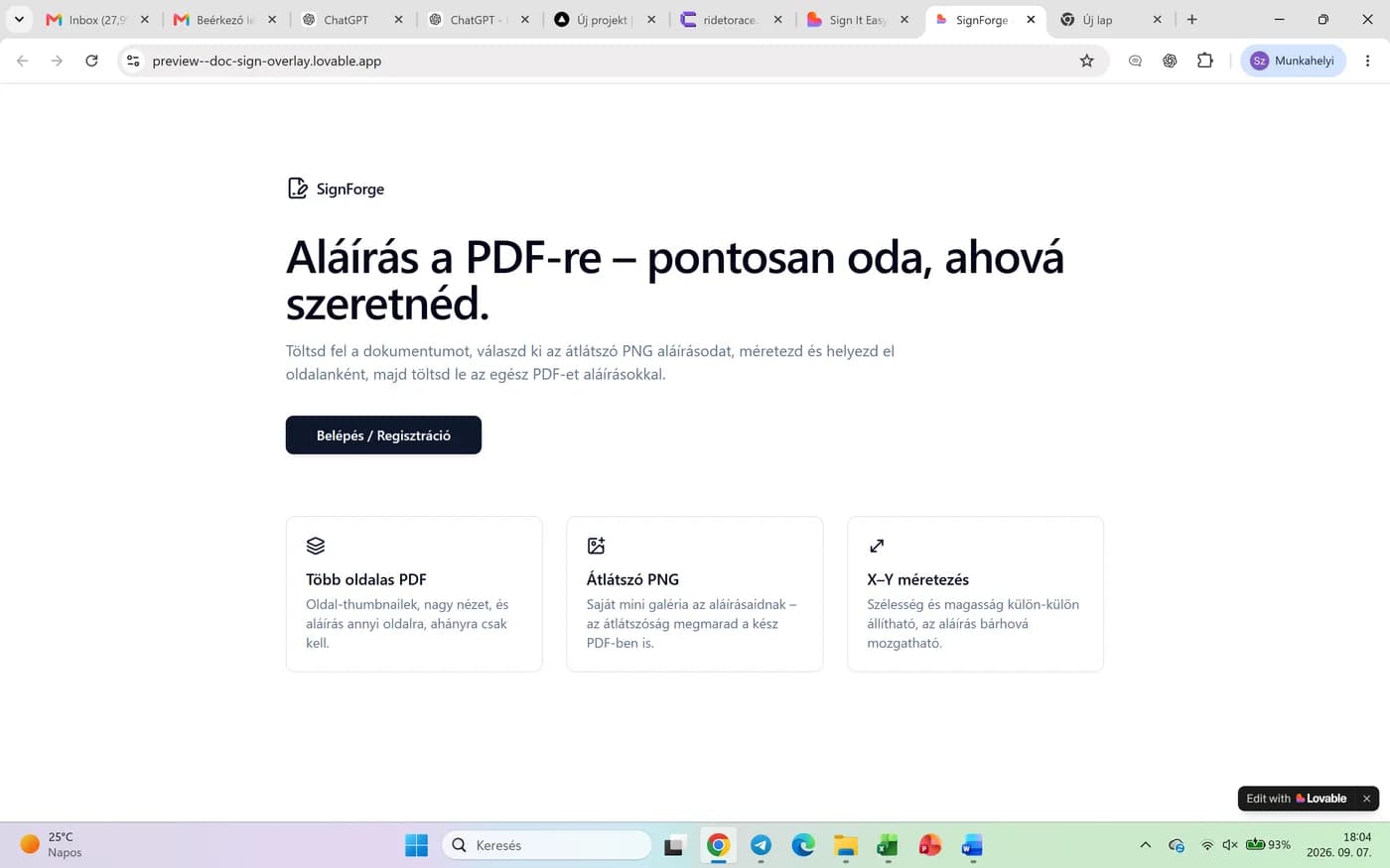 PDF Szerződés aláírás PNG-vel