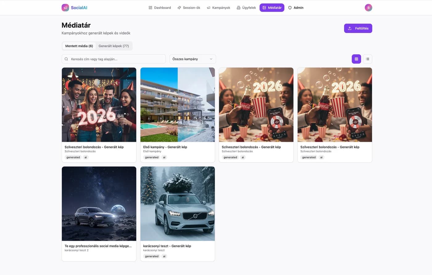 SocialAI – AI-vezérelt social media kampánykezelő platform – képernyőkép 3