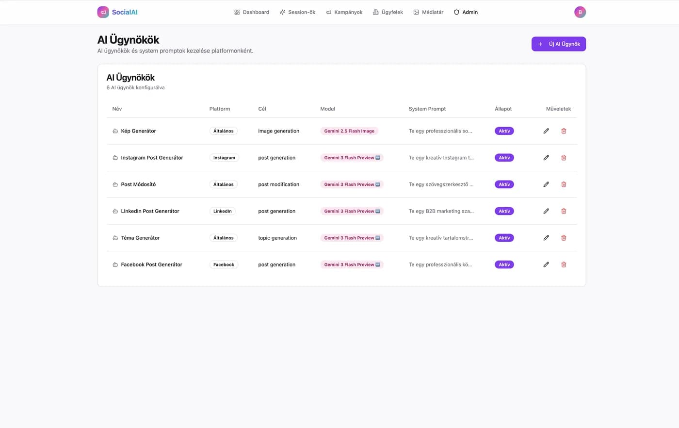 SocialAI – AI-vezérelt social media kampánykezelő platform – képernyőkép 2