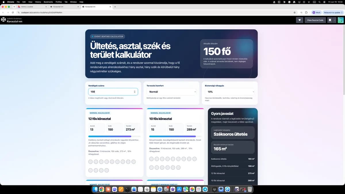 Asztalbeosztás rendezvényre