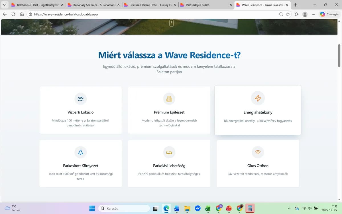 Társasház sales weblap – képernyőkép 2