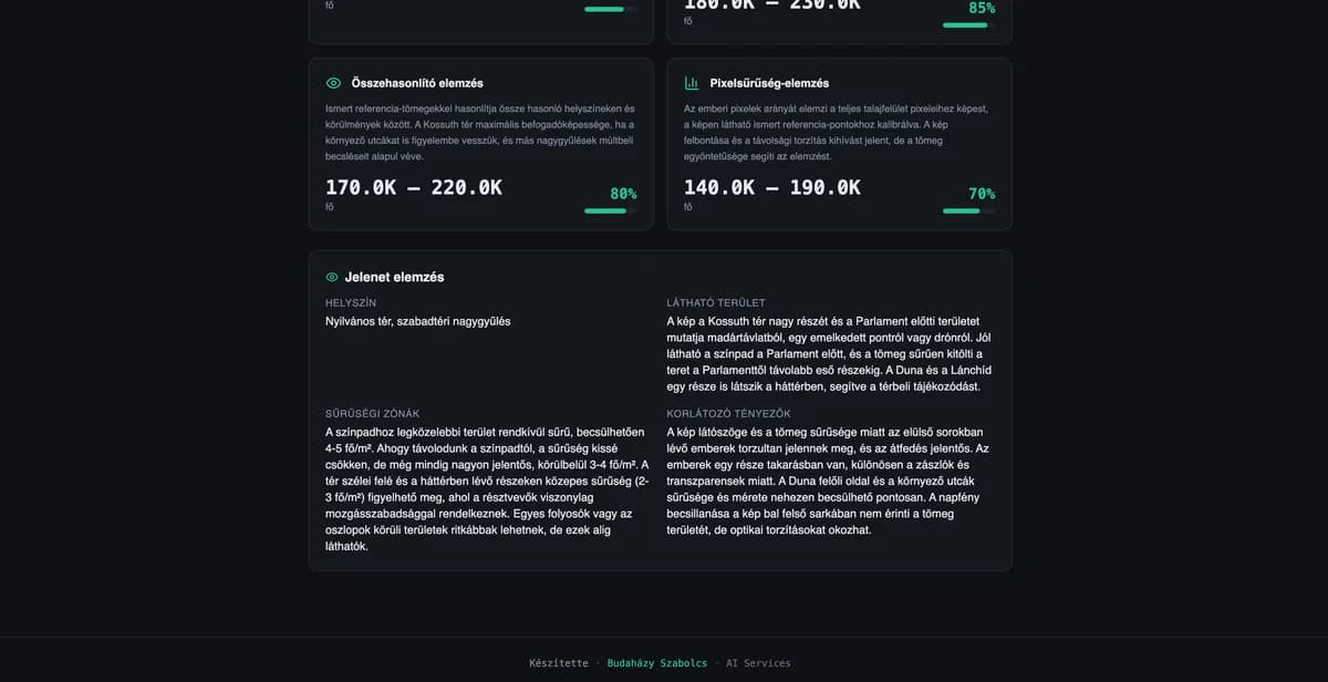 Tömegszámláló webtool – képernyőkép 2