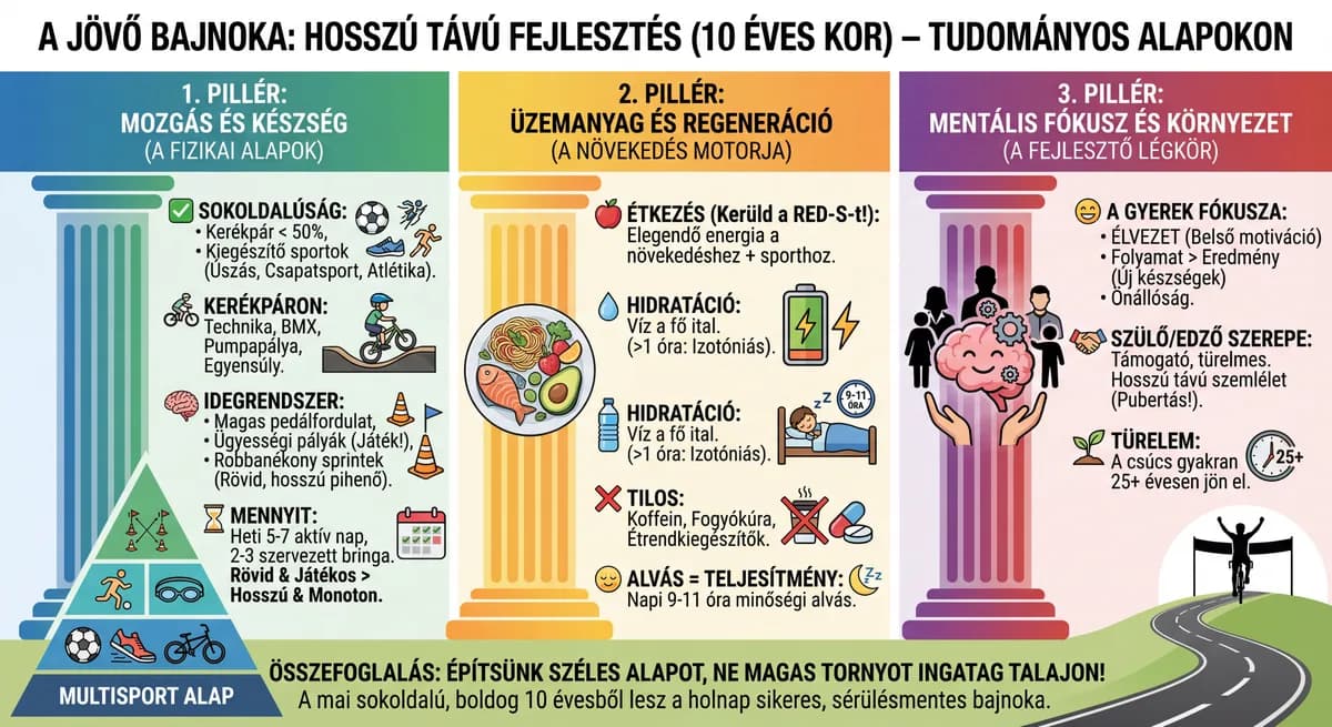Utánpótlás kerékpározás - fejelsztési infografika